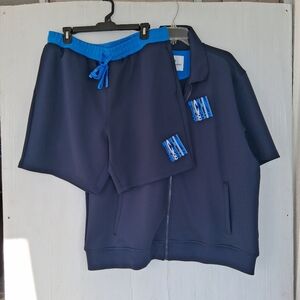 Sergio Tacchini Mens Track Suit Set Size 2XL Jacket XL Shorts Blue